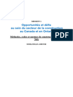 Opportunités Et Défis Au Sein Du Secteur de La Construction Au Canada Et en Ontario