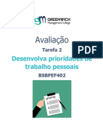 BSBPEF402 - Tarefa de Avaliação 2