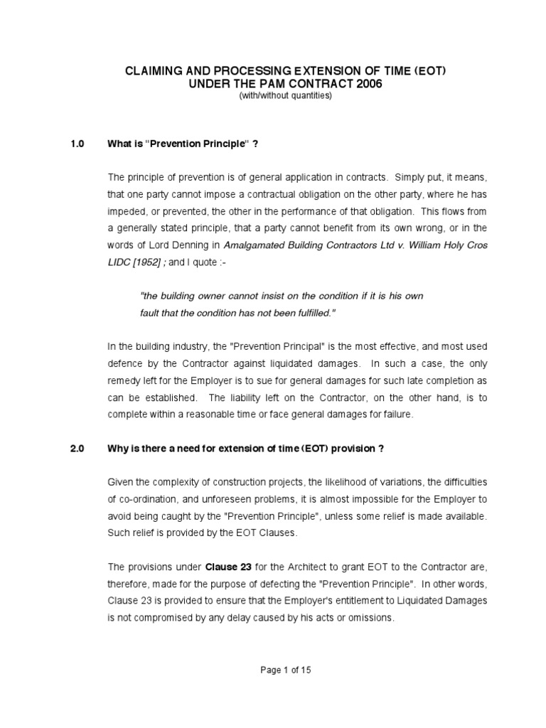 Pam Guide Book Form 2006 EOT Damages Architect