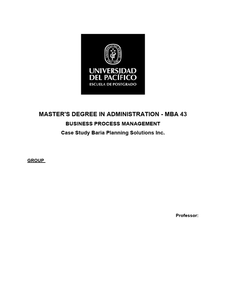 Baria planning solutions case pdf