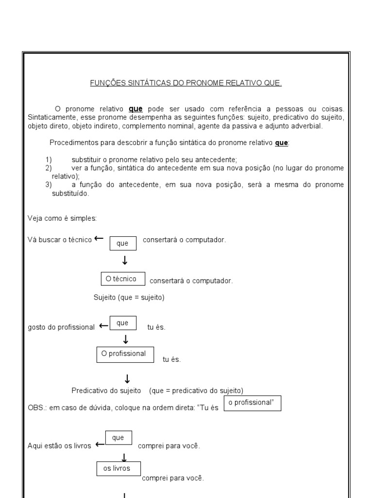 Pronome Relativo, PDF, Pronome