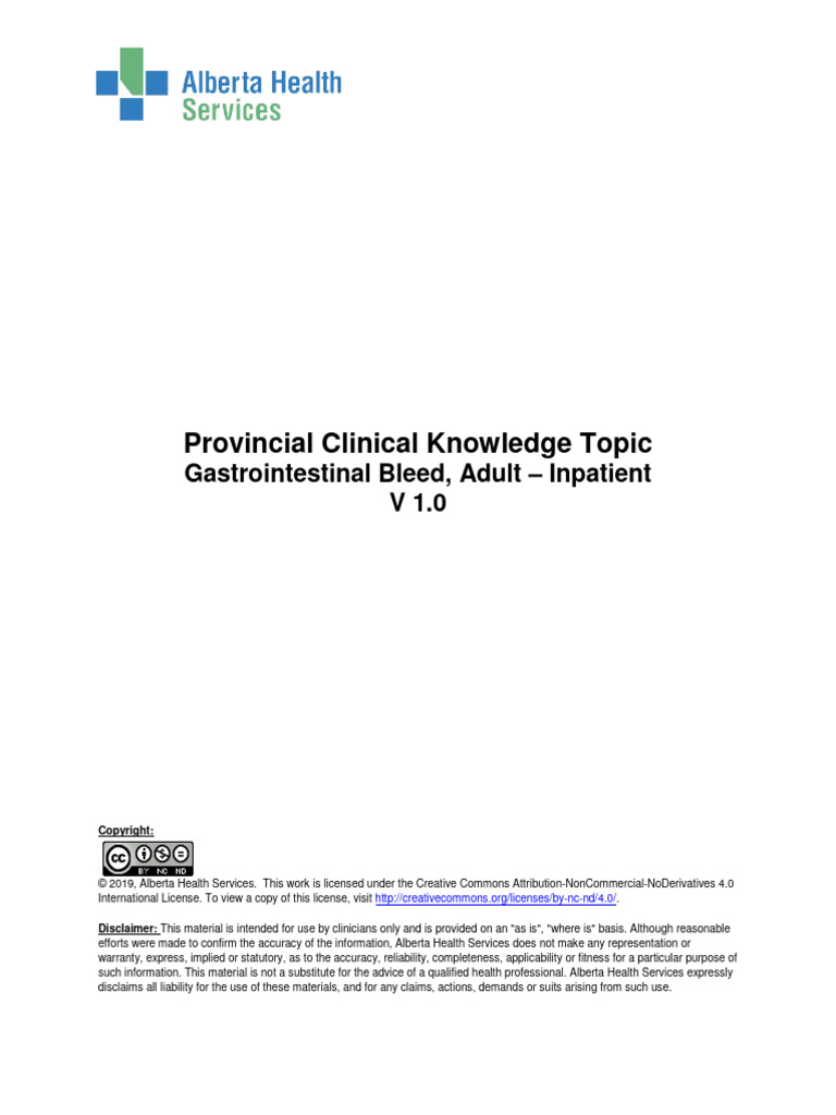 GI Bleed Inpatient PDF Intravenous Therapy Nausea