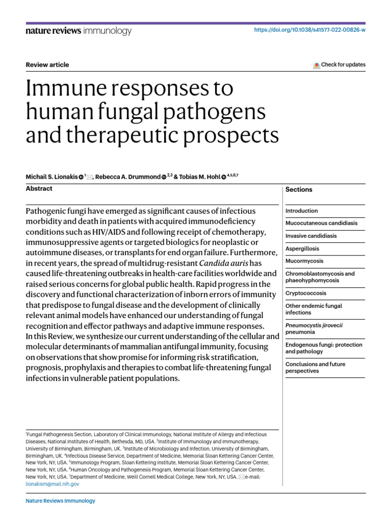 Blrincon Blrincon 2023 Nature Reviews PDF Candidiasis Candida