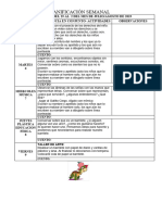 Planificación Semanal de 4 Al 9 de Agosto 2019