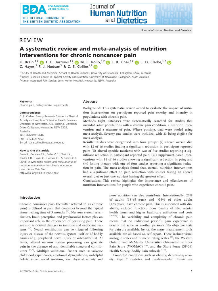 A Systematic Review and Meta-Analysis of Nutrition Interventions For ...
