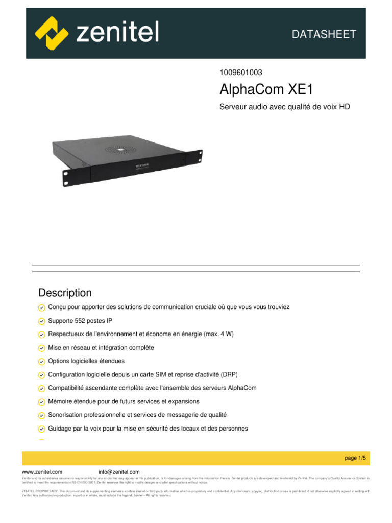 AlphaCom XE1 | PDF | Serveur (Informatique) | Architecture (Informatique)