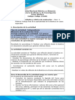 Guia de Actividades y Rúbrica de Evaluación - Unidad 1 y 2 - Paso 4 - Elaborar Trabajo Final de La Aplicabilidad de La Bioética en Casos Especiales
