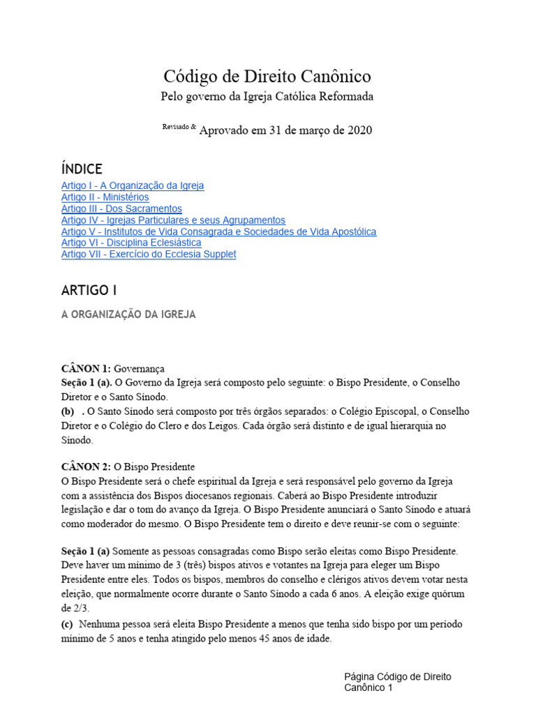 Código Rcc De Direito Canônico Aprovado Em 2020 Pdf Igreja Católica