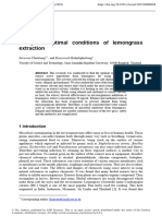 Study On Optimal Conditions of Lemongrass Extracti