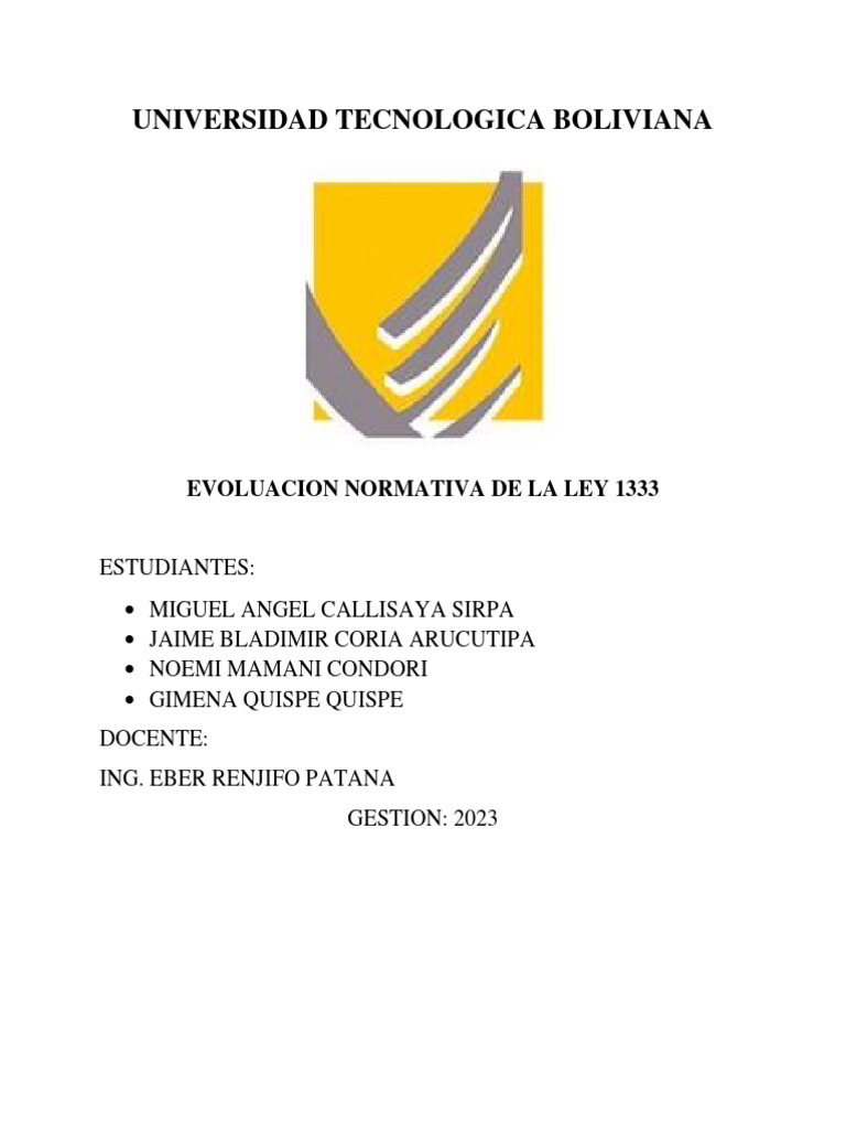 Evolución de la Ley 1333 en Bolivia | PDF | Entorno natural | Bolivia