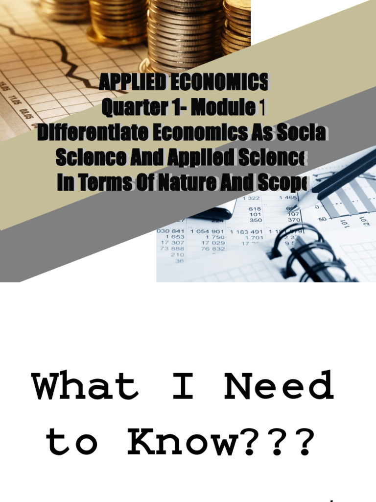 Applied Econ PPT Week 1 | PDF | Finance & Money Management