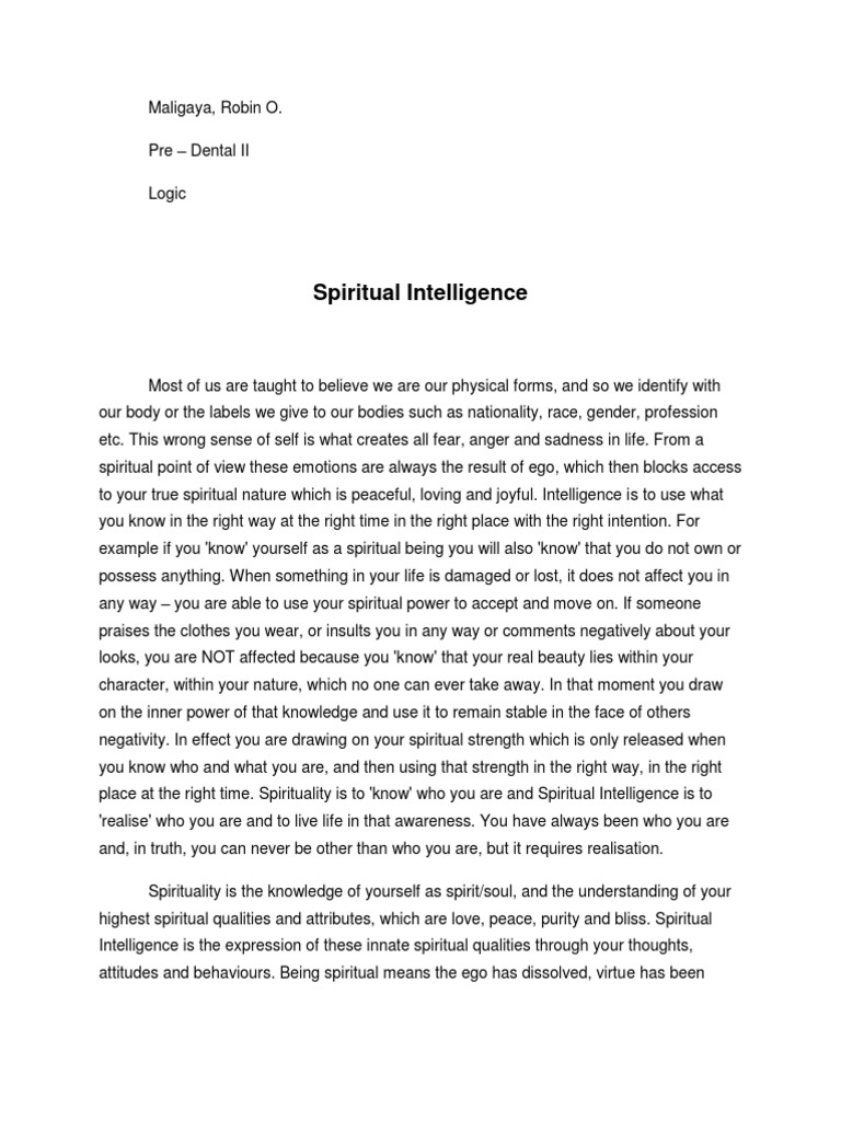 spiritual experience essay