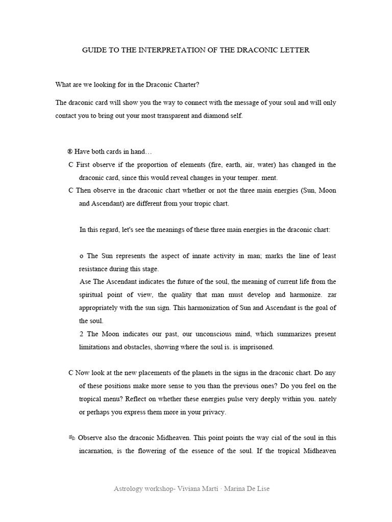 Guide To The Interpretation of The Draconic Card PDF