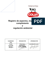 Registro de Aspectos, Impacto, Cumplimiento y Regulacion Ambiental