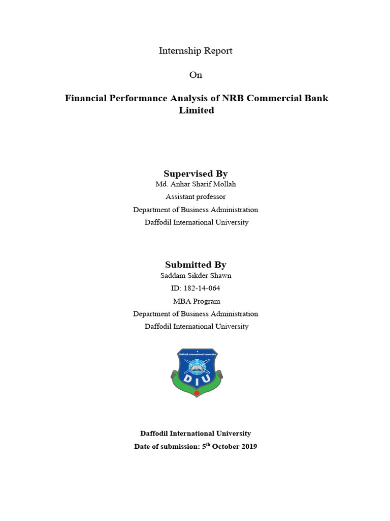 Sample Financial Performance Analysis Of A Company