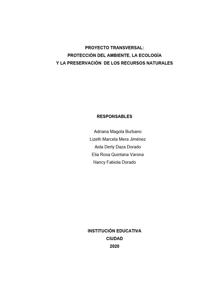 Proyecto de Educación Ambiental 2020 | PDF | Residuos | Reciclaje