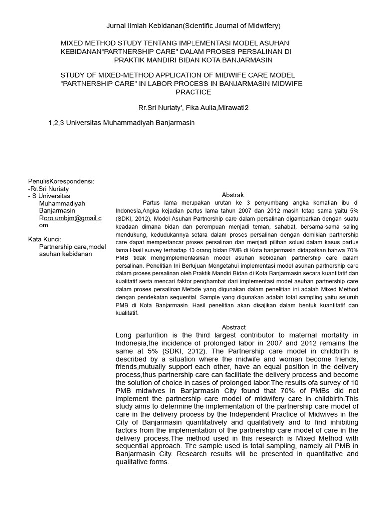 Implementasi Model Asuhan Kebidanan | PDF
