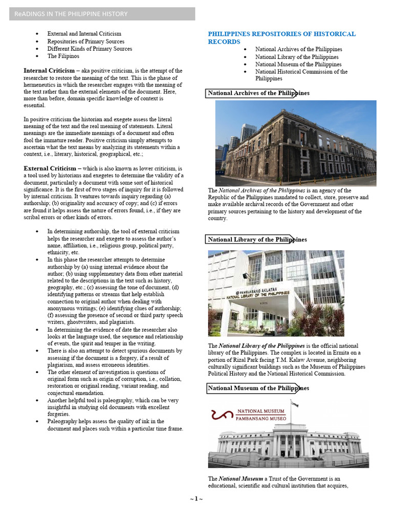 Lesson Readings in The Philippine History | PDF