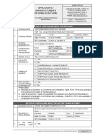 CBM PC FR 06 - Applicant's Manufacturer's Information Form