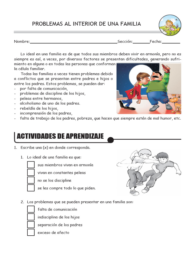 Problemas Comunes en la Familia | PDF | Relaciones personales, crianza ...