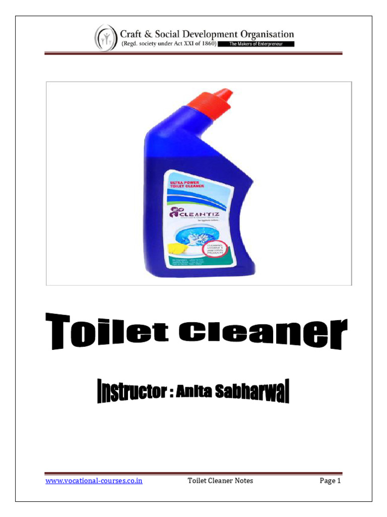 Online Toilet Cleaner Making Class PDF