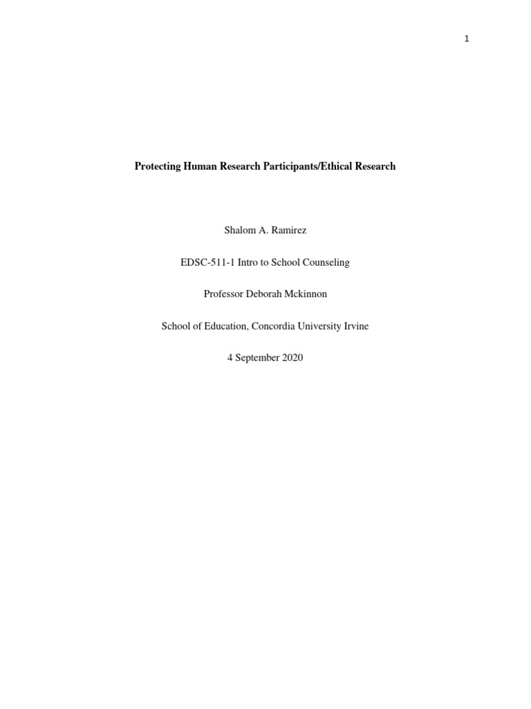Protecting Human Research Participants Ethical Research | PDF