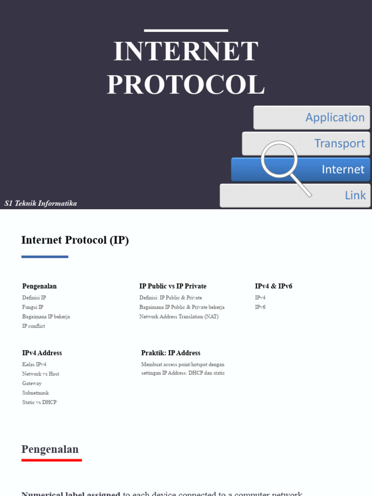 Internet Protocol (IP) | PDF