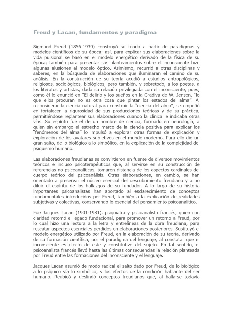 Freud y Lacan Fundamentos y Paradigmas PDF