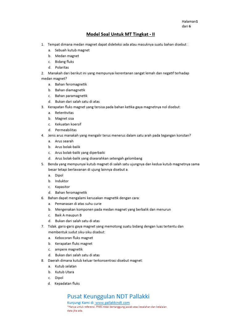Pengujian Partikel Magnetik ASNT Level - II Soal Dan Jawaban | PDF