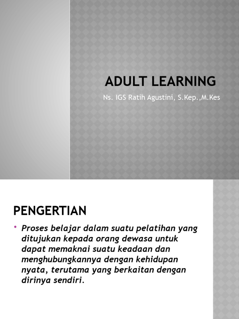 Adult Learning Pdf