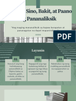 Ano Sino at Bakit NG Pananaliksik