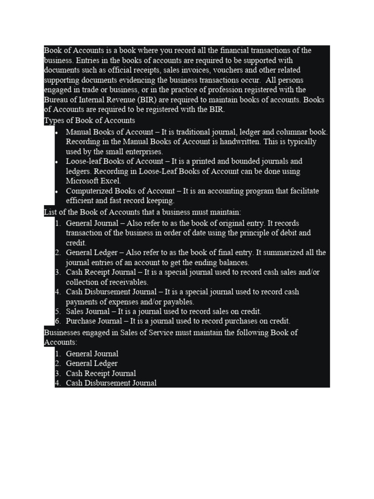 Books of Account PDF