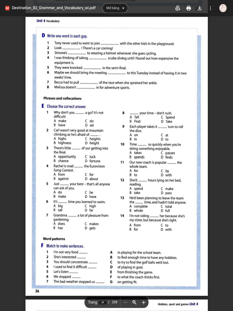 DESTINATION B2 VOCABULARY LIST PDF visual data 6