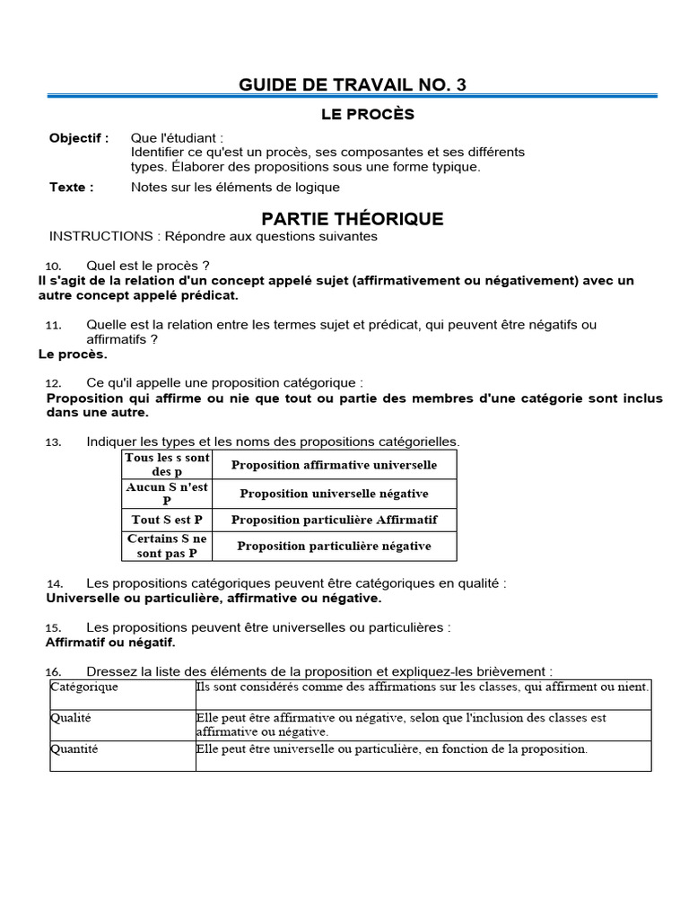 Guides Non. 3 Et 4 Éléments de Logique Formelle Et de Logique