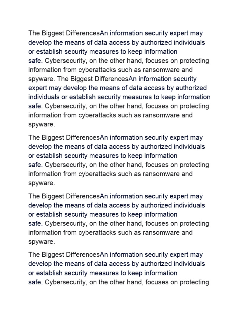 Information Security Vs Cyber Security | PDF