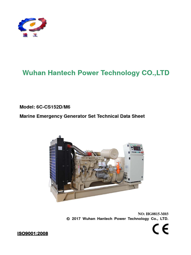 Marine Emergency Generator Specifications | PDF | Engines | Diesel Engine