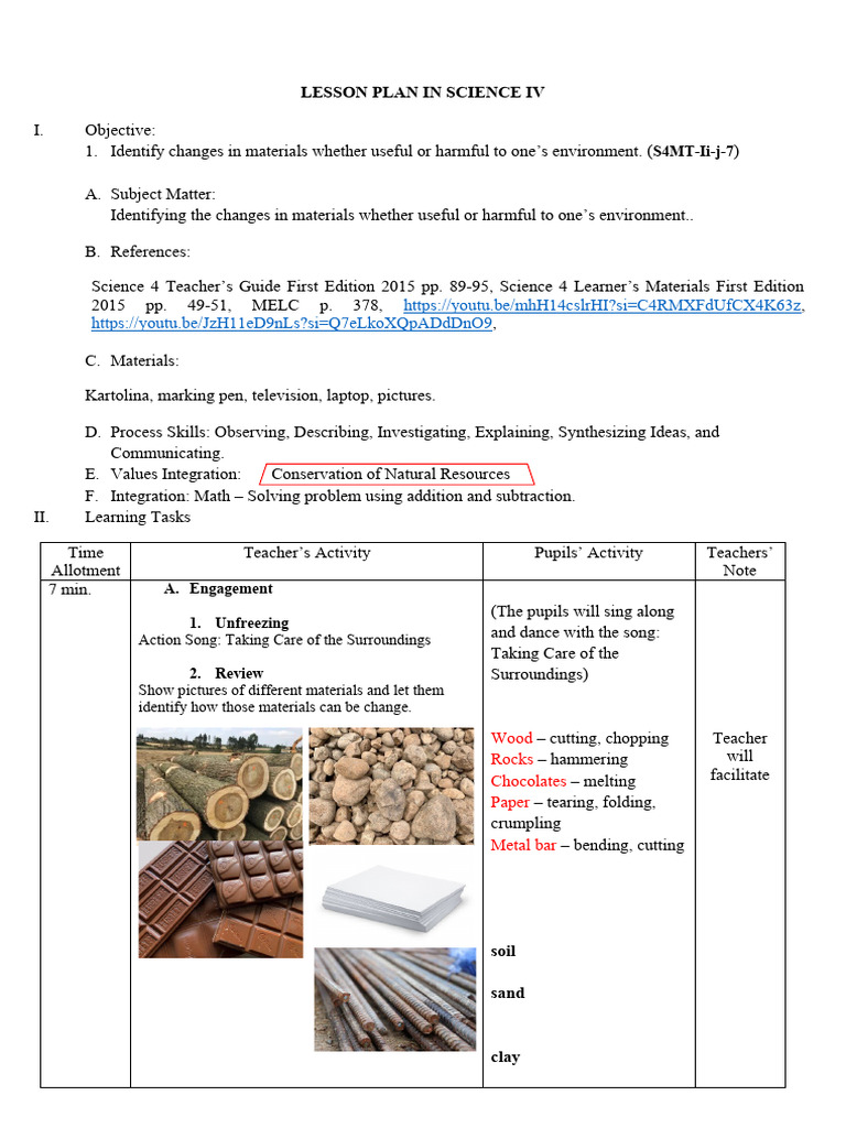 Lesson Plan in Science IV 23-24 1st Quarter Co | PDF | Soil | Loam