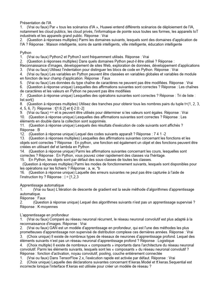 Introduction à l'IA et Python | PDF | Apprentissage automatique ...