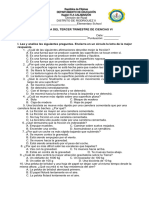 Prueba Del Tercer Trimestre en Ciencias 6.