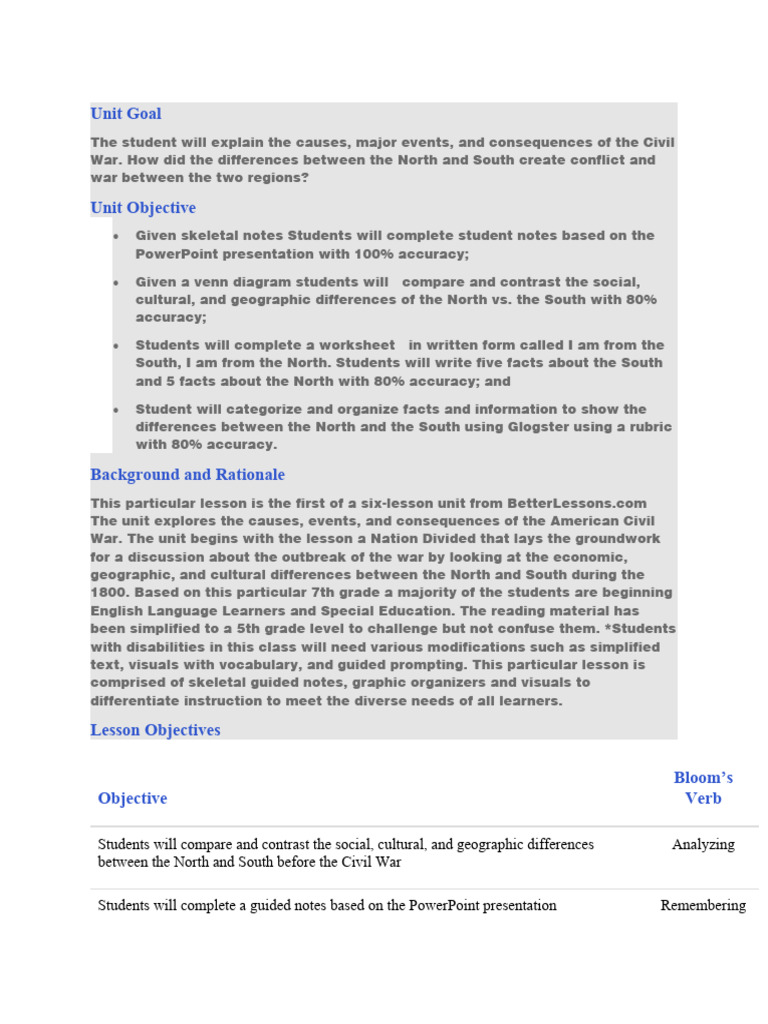 Lesson Plan-Anation Divide | PDF