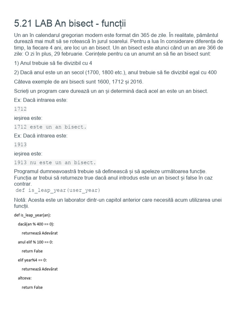 5.21 LAB An Bisect - Funcții | PDF