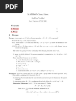 Abstract Algebra Cheat Sheet