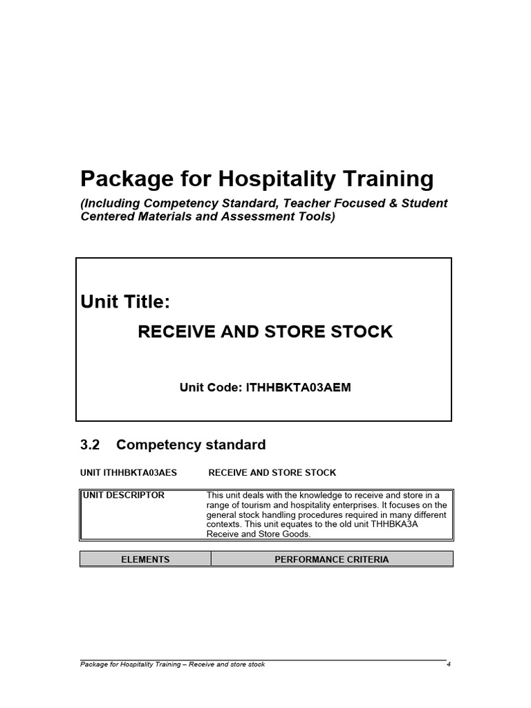 Hospitality Training: Stock Management Guide | PDF | Technology ...