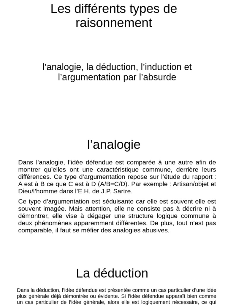 Types de raisonnement expliqués | PDF | Arts du langage et discipline
