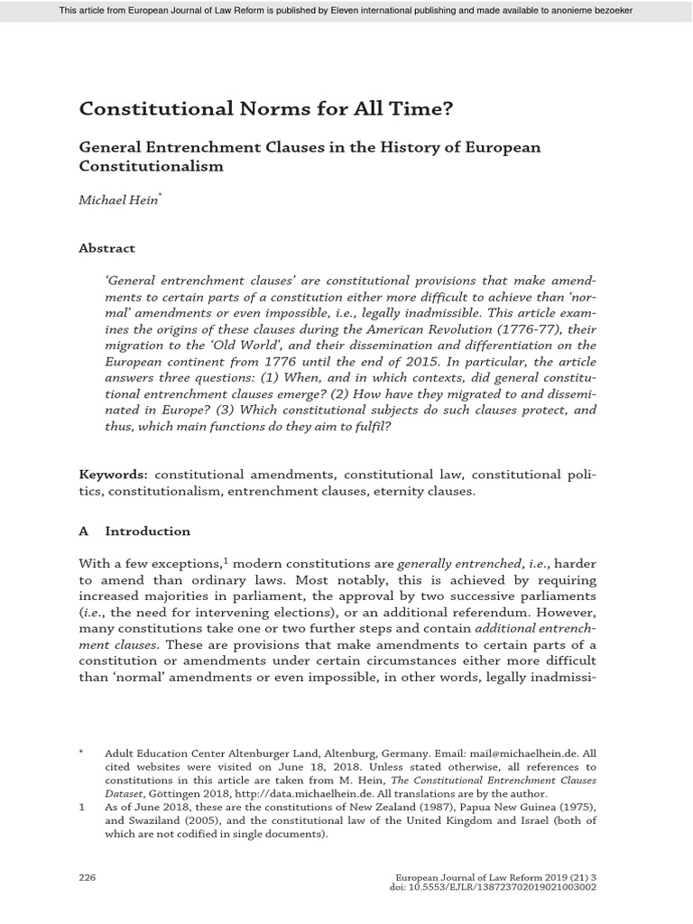 Constitutional Norms For All Time PDF Constitution Political Charters
