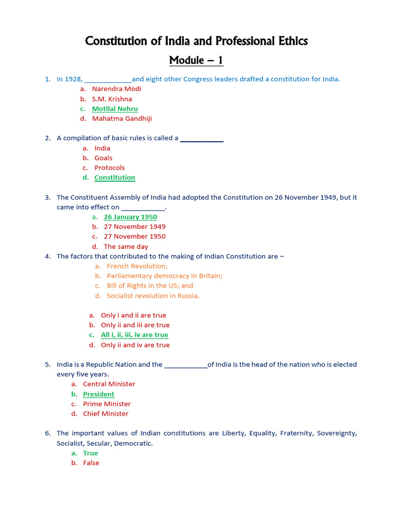 22CIP27 Constitution of India PDF