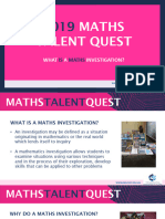 Maths Talent Quest 2019 - Investigation