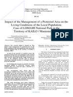 Impact of The Management of A Protected Area On The Living Conditions of The Local Population: Case of LOMAMI National Park in The Territory of KAILO / Maniema / DRC