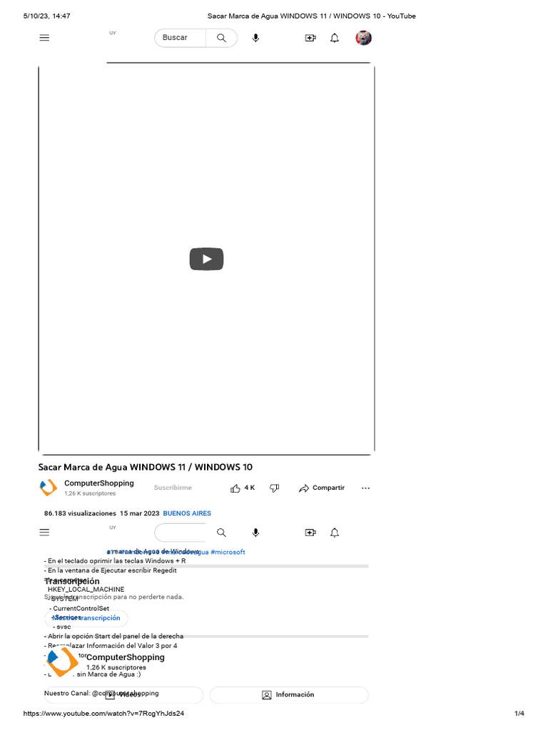 Sacar marca de agua windows 11 windows 10 youtube pdf windows