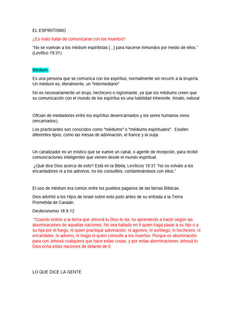 El Espiritismo Pdf Mediumnidad Espiritismo